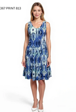 Creations Creations Multi Abstract  Print - 813 Sleeveless A-Line Midi Dress