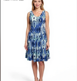 Creations Creations Multi Abstract  Print - 813 Sleeveless A-Line Midi Dress