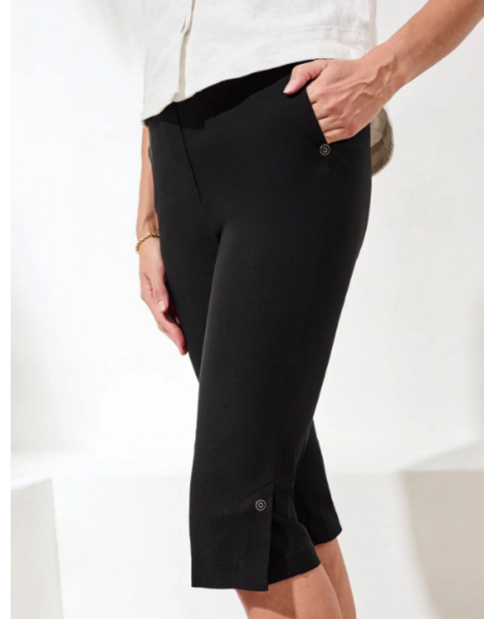 Tribal Tribal  Black  Pull On Capri Pant