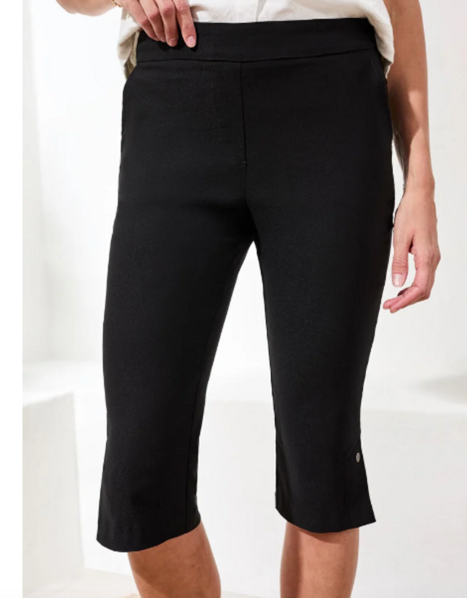 Tribal Tribal  Black  Pull On Capri Pant