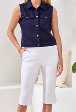 Tribal Tribal White Pull On Capri Pant