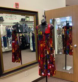 Creations Creations Multi Abstract  Print - 809 Sleeveless A-Line Midi Dress