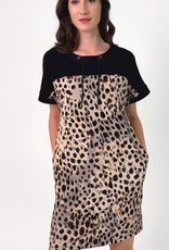 Joseph Ribkoff Joseph Ribkoff 262610 Black Animal Print Shift Dress w/Pockets
