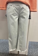 Slimsation Slimsations Ice Grey 5Pocket Fringe Hem Crop Petite Pant