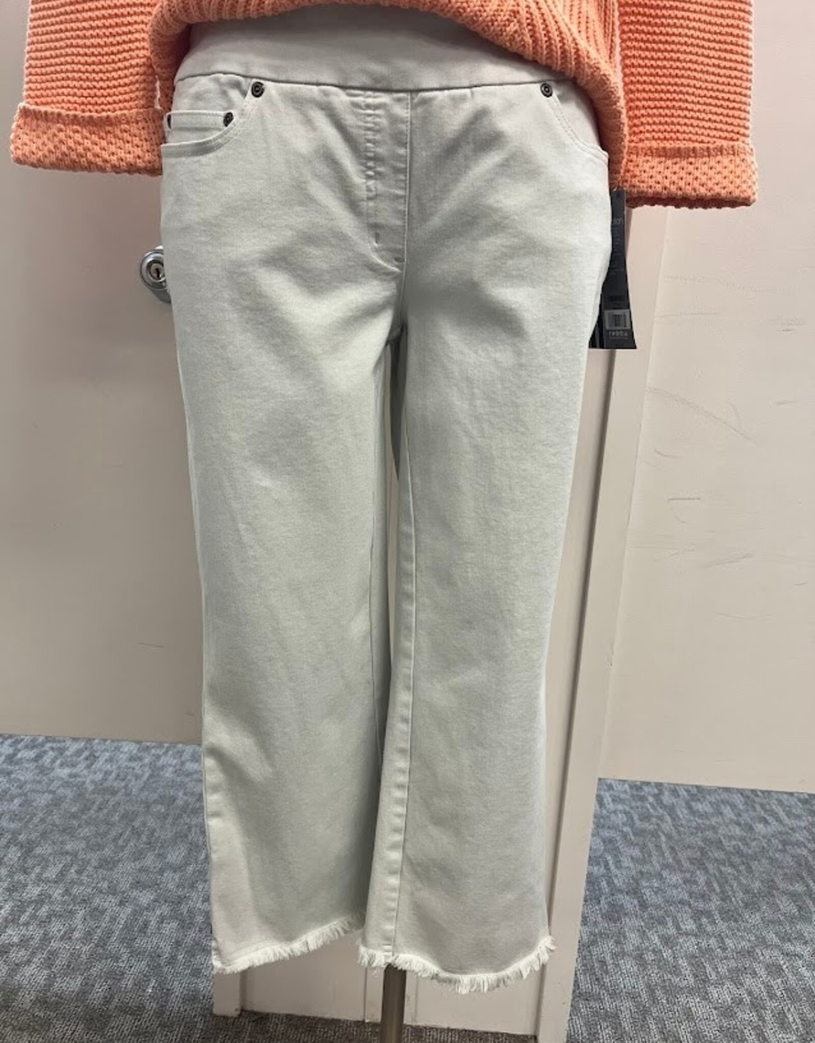 Slimsation Slimsations Ice Grey 5Pocket Fringe Hem Crop Petite Pant