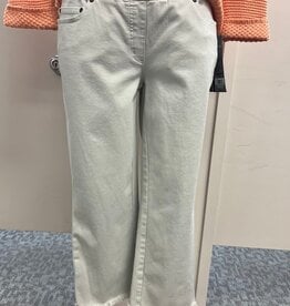 Slimsation Slimsations Ice Grey 5Pocket Fringe Hem Crop Petite Pant