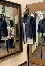 Creations Creation A513 Navy 3/4 Sleeve Mesh Bolero