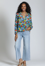 APNY APNY C67B Light Indigo Wide Leg Crop Raw Edge Hem Denim Pant