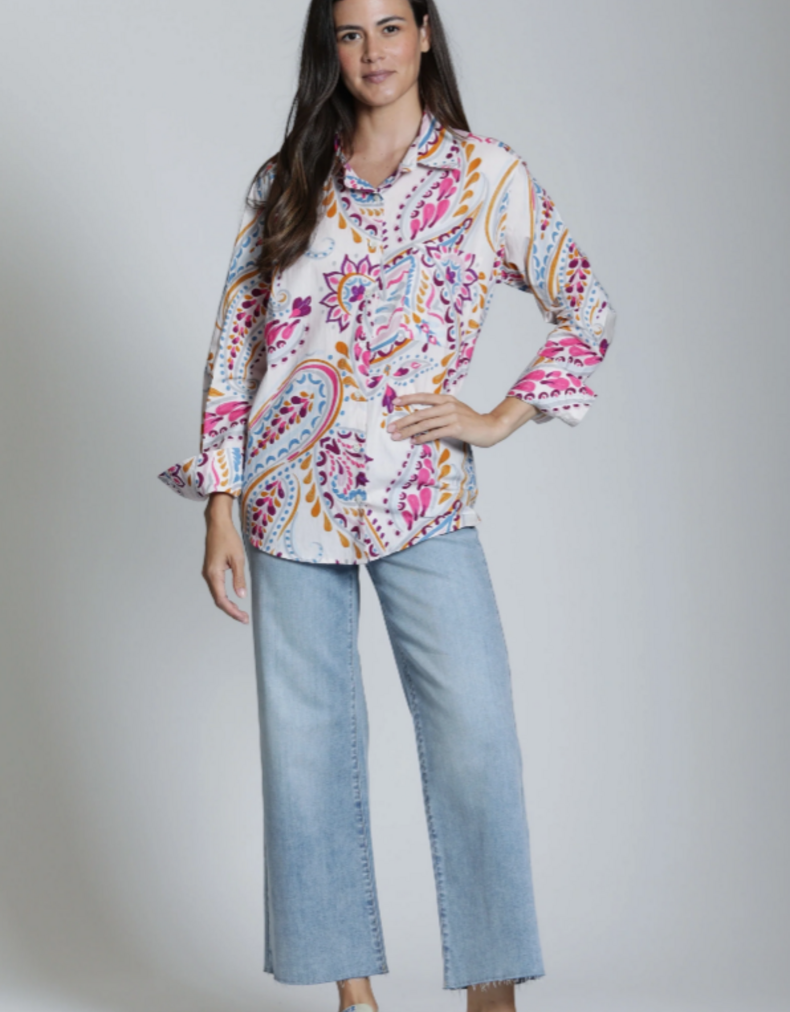 APNY APNY C67B Light Indigo Wide Leg Crop Raw Edge Hem Denim Pant