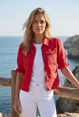 APNY APNY C93 Red Zip Front 3/4 Flounce Sleeve Jacket