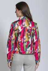 APNY APNY B18A2 Hibiscus Multi Button Front Long Sleeve Denim Jacket