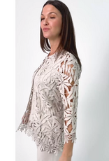 Joseph Ribkoff Joseph Ribkoff 262096 Moonstone Embroidered Floral Open-Front Cardigan