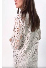 Joseph Ribkoff Joseph Ribkoff 262096 Moonstone Embroidered Floral Open-Front Cardigan