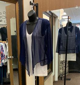 Creations Creation Navy 3/4 Sleeve Mesh Bolero