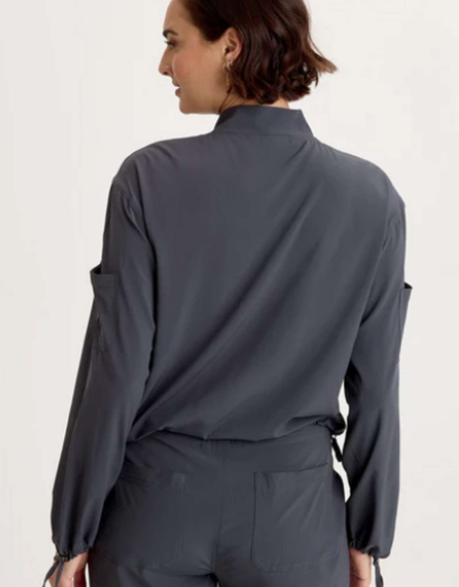 Wearables Wearables 14877W Charcoal Bach 4-Way Stretch Bomber Jacket