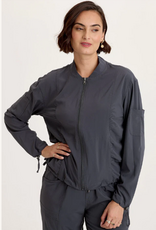 Wearables Wearables 14877W Charcoal Bach 4-Way Stretch Bomber Jacket