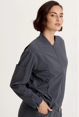 Wearables Wearables 14877W Charcoal Bach 4-Way Stretch Bomber Jacket