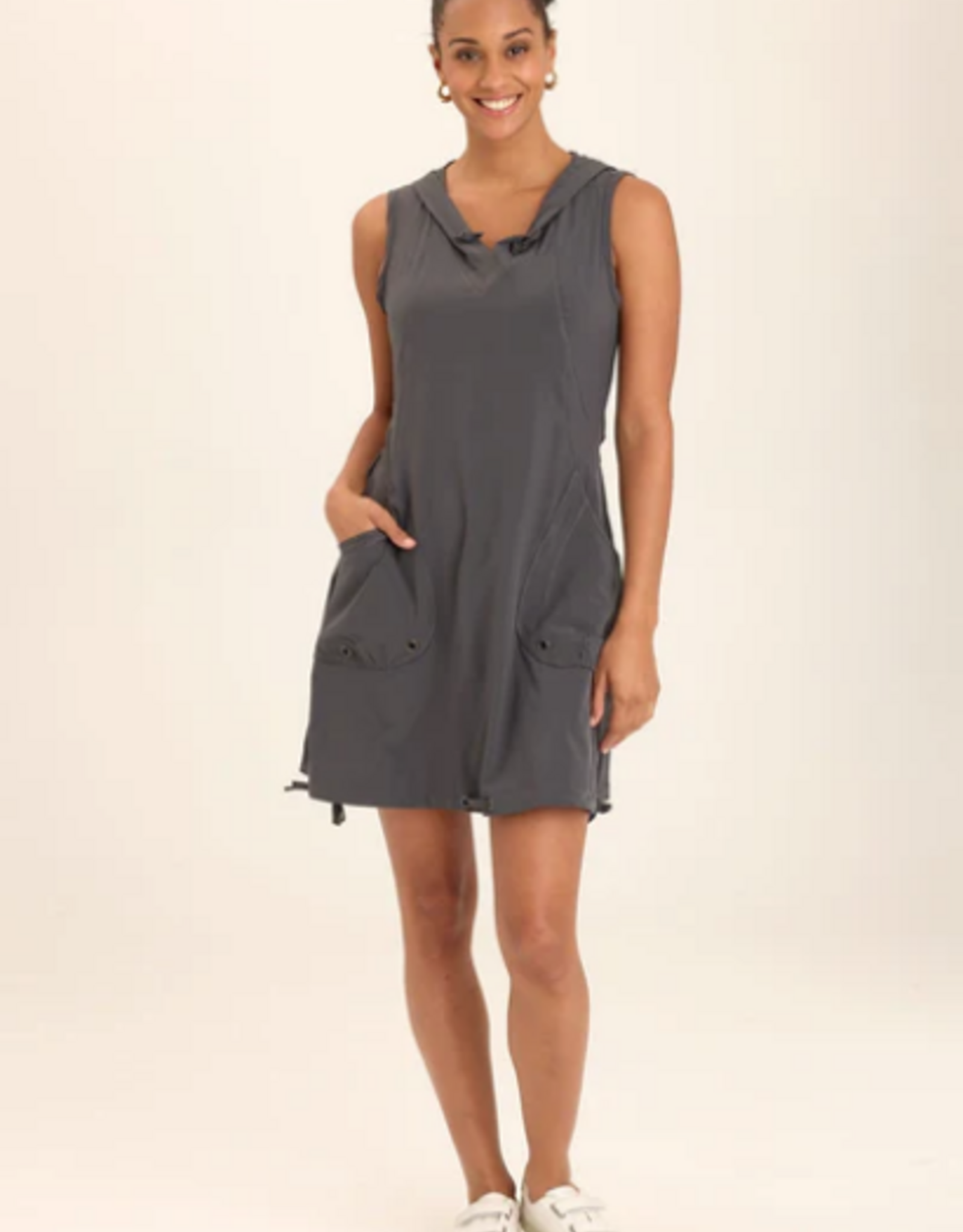 Wearables Wearables 3517W Charcoal Sumi Active Whisper Stretch Hooded Cargo Mini Dress