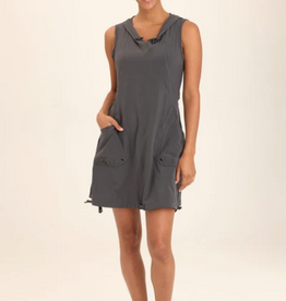 Wearables Wearables 3517W Charcoal Sumi Active Whisper Stretch Hooded Cargo Mini Dress