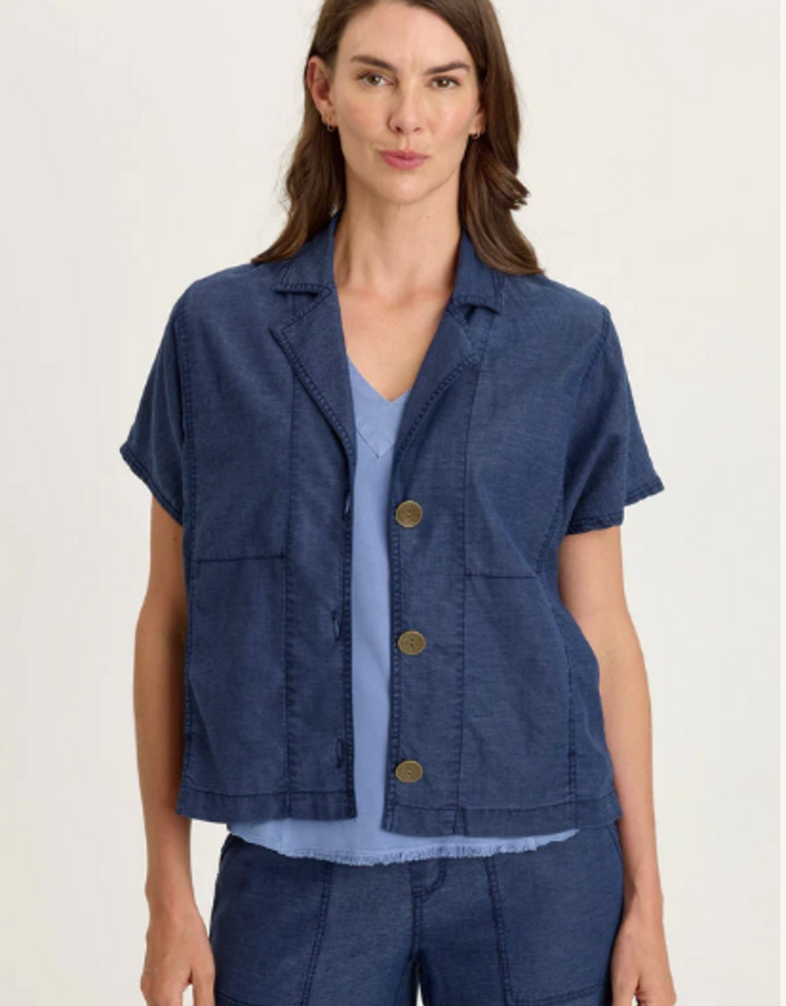 Wearables Wearables 14878W Airdale Blue Hugh Twill Boxy Short Sleeve Jacket