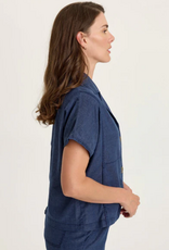 Wearables Wearables 14878W Airdale Blue Hugh Twill Boxy Short Sleeve Jacket