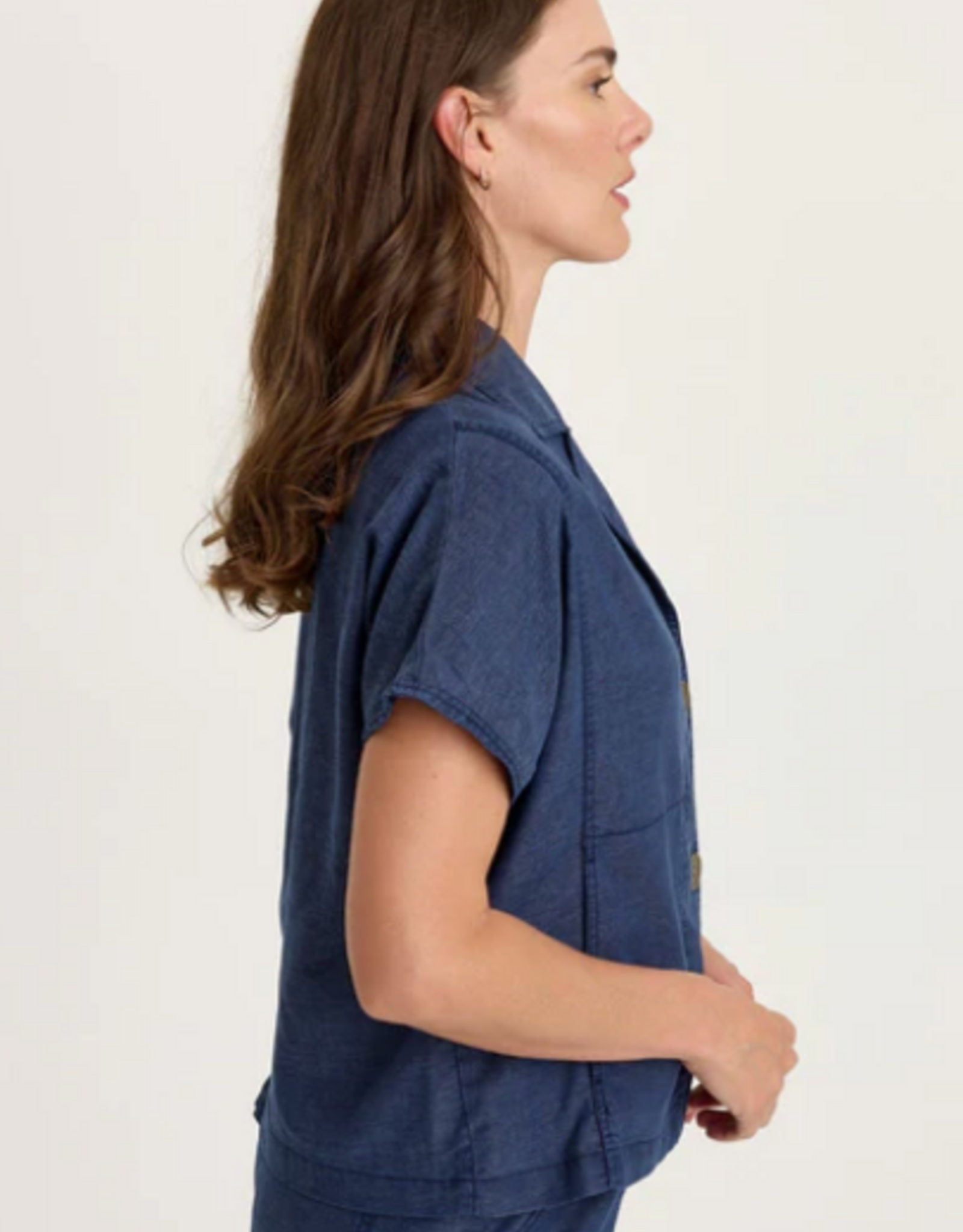 Wearables Wearables 14878W Airdale Blue Hugh Twill Boxy Short Sleeve Jacket