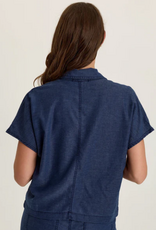 Wearables Wearables 14878W Airdale Blue Hugh Twill Boxy Short Sleeve Jacket