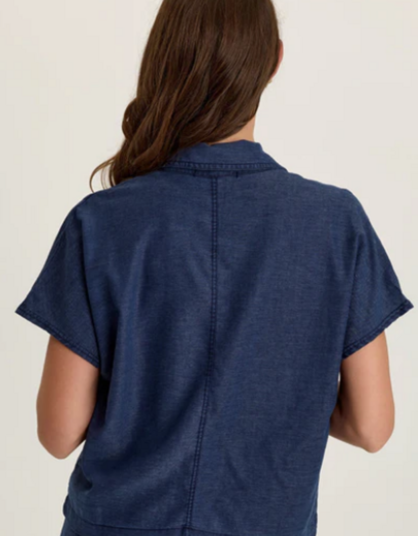 Wearables Wearables 14878W Airdale Blue Hugh Twill Boxy Short Sleeve Jacket