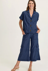 Wearables Wearables 14878W Airdale Blue Hugh Twill Boxy Short Sleeve Jacket