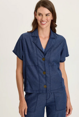 Wearables Wearables 14878W Airdale Blue Hugh Twill Boxy Short Sleeve Jacket