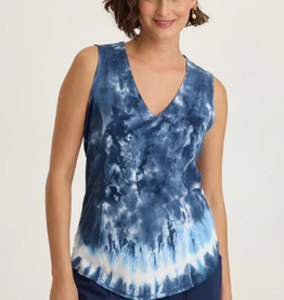 Wearables Wearables Navy/Vanilla Twill/Jersey V-Neck Sleeveless Top