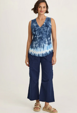 Wearables Wearables 14884WB Navy/Vanilla Twill/Jersey V-Neck Sleeveless Top