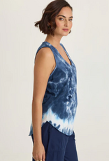 Wearables Wearables 14884WB Navy/Vanilla Twill/Jersey V-Neck Sleeveless Top