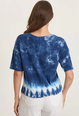 Wearables Wearables 14885WB Navy/Vanilla Twill/Jersey Boat Neck Short Sleeve Top