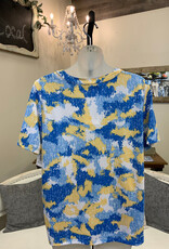 L.Hamrick Southern Lady 43Y3 Blue/Yellow Santiago Breeze V-Neck S/S Top