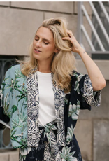 Shannon Passero Shannon Passero Palm Print Open Front  S/S Crop Cardigan