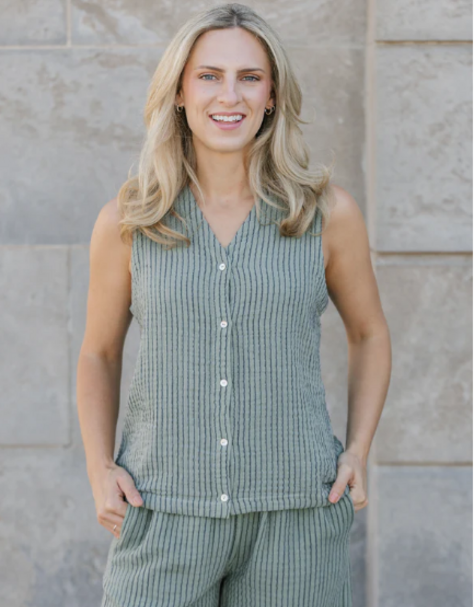 Shannon Passero Shannon Passero Sea Grass Yasmin Textured Vest