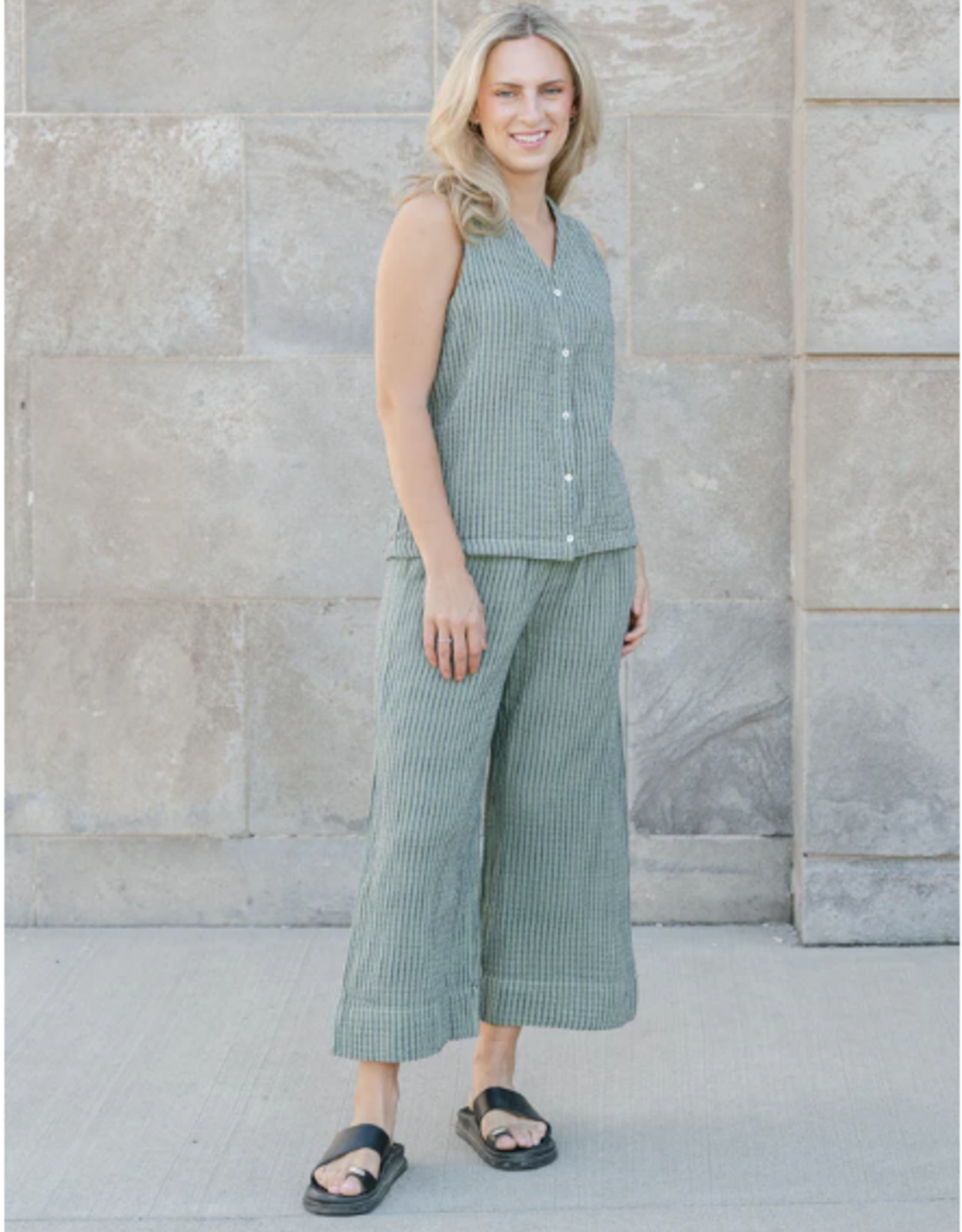 Shannon Passero Shannon Passero Sea Grass Yucca Textured Crop Pant