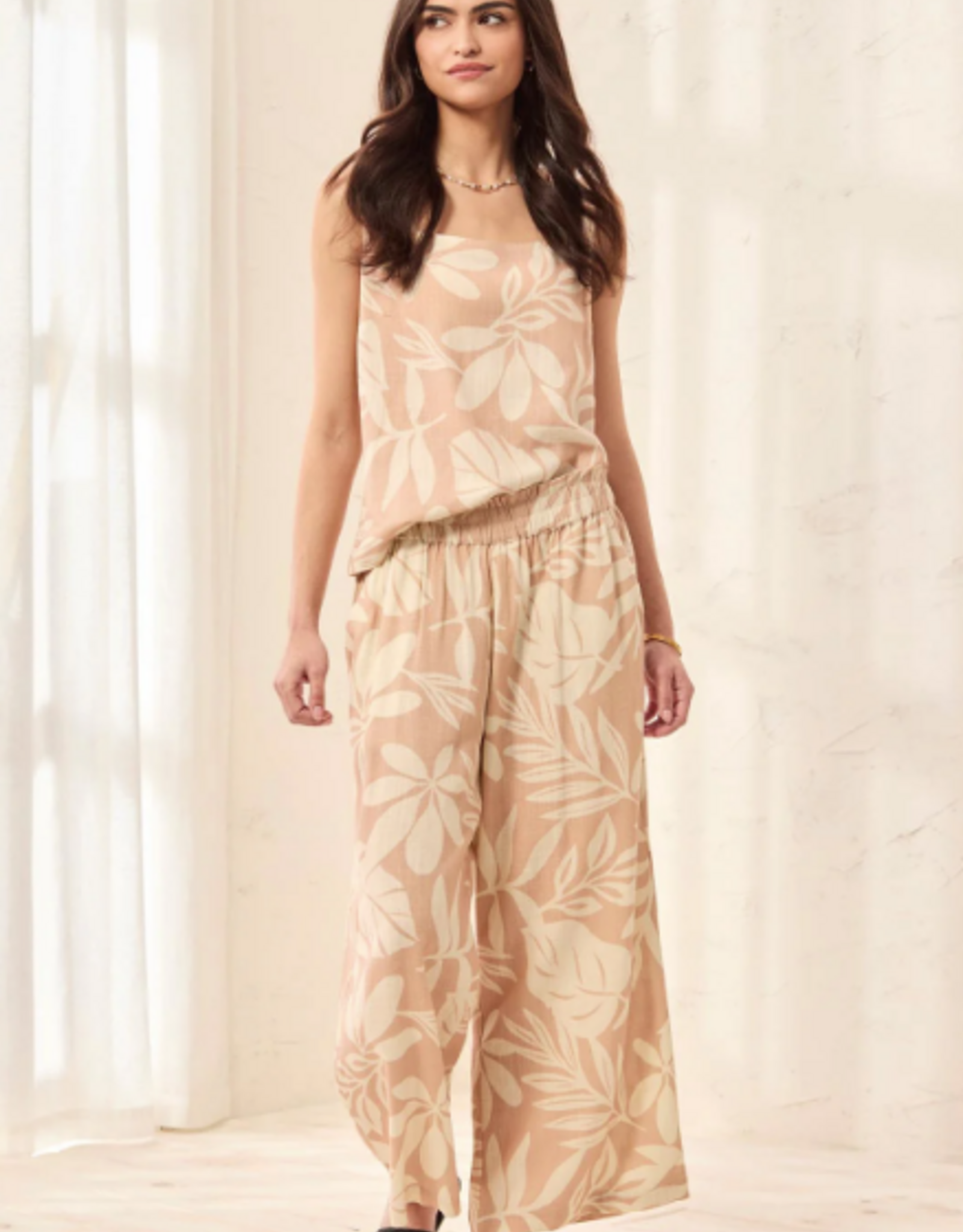 Tribal Tribal 3028O Desert Linen Pull On Flowy Wide Leg Pant