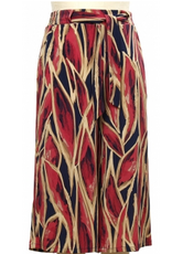 N Touch N Touch Coral/Rose/Navy Elastic Pull On Tie Detail Capri Pant