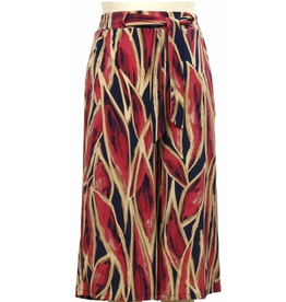 N Touch N Touch Coral/Rose/Navy Elastic Pull On Tie Detail Capri Pant