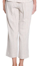 Slimasation Slimsation Flax Stripe Pull On Elastic Waist Pant
