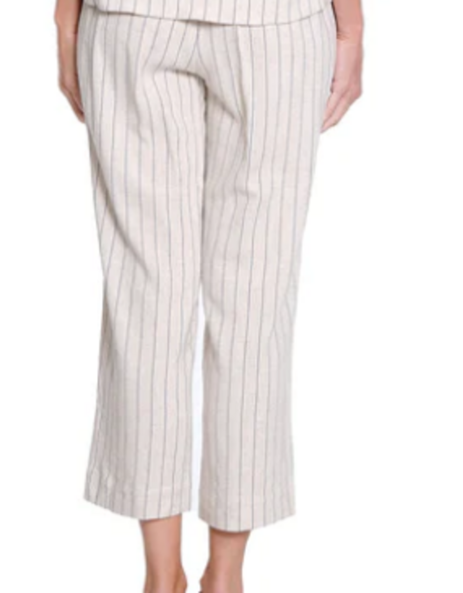 Slimasation Slimsation Flax Stripe Pull On Elastic Waist Pant