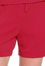 Slimasation Slimsation Red Scuba Fabric Pull On Elastic Waist Shorts