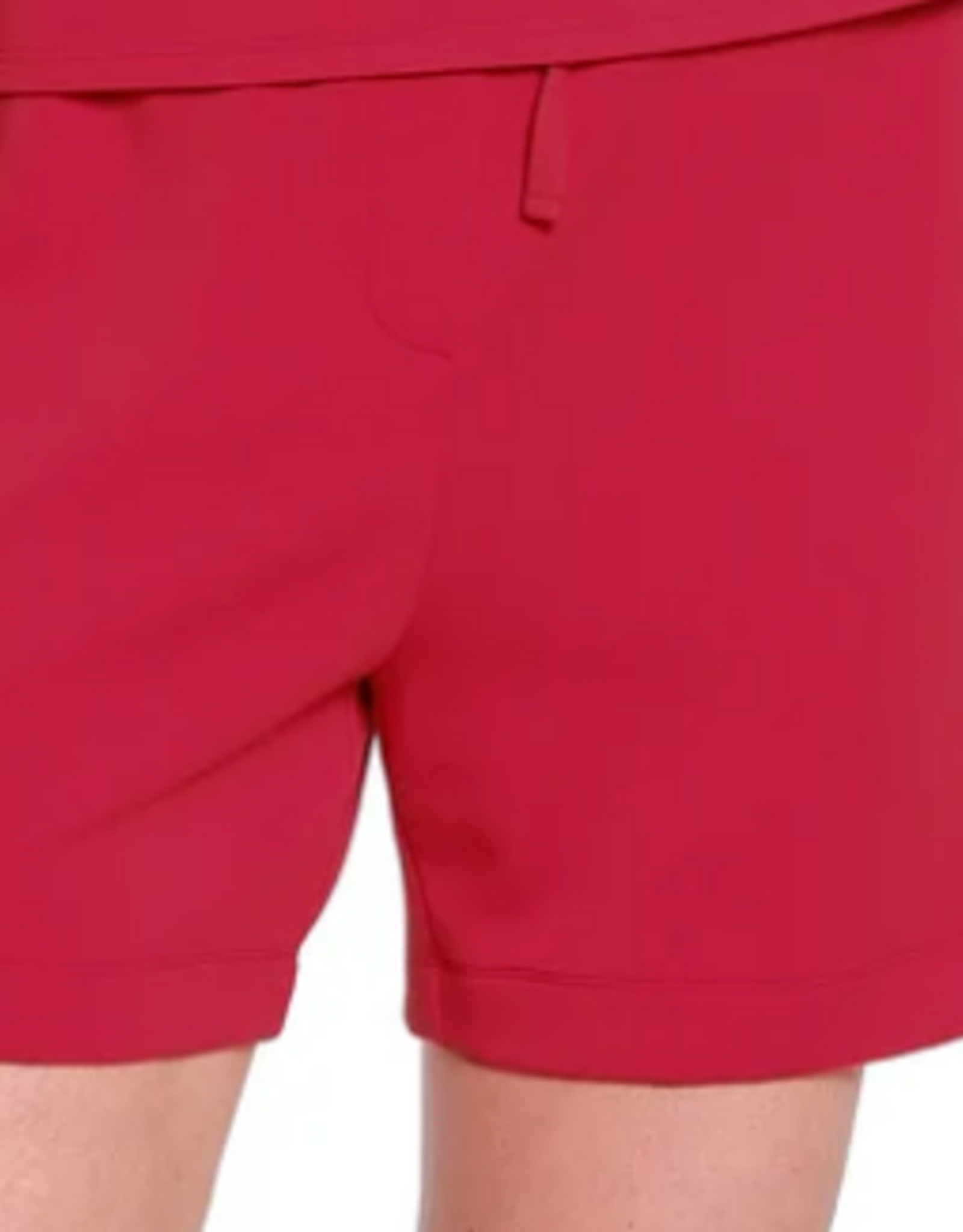 Slimasation Slimsation Red Scuba Fabric Pull On Elastic Waist Shorts