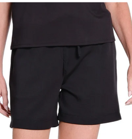 Slimasation Slimsation Black Scuba Fabric Pull On Elastic Waist Shorts
