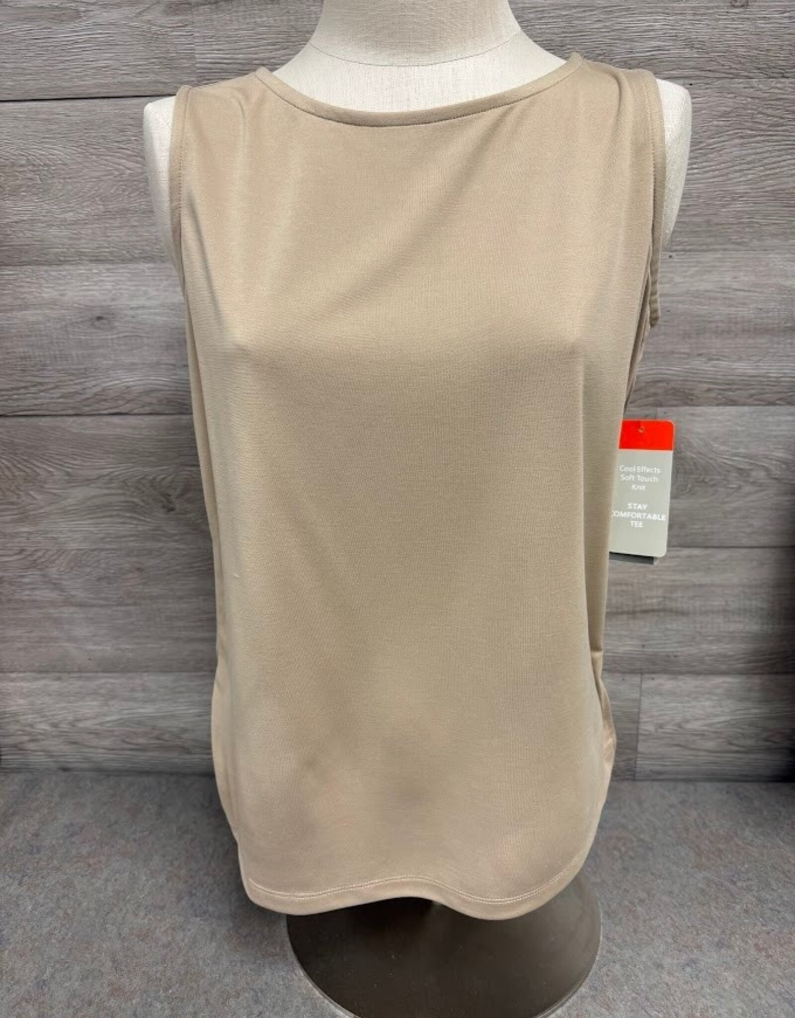 Multiples Multiples Khaki Essential Round Neck Sleeveless Top