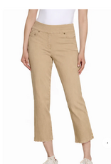 Slimsation Slimsation Khaki  5Pocket Pull On Fringe Hem Crop Pant