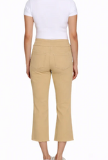 Slimsation Slimsation Khaki  5Pocket Pull On Fringe Hem Crop Pant