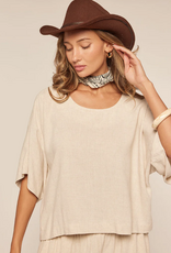 Kylie Paige Kylie Paige Round Neckline Raglan Short Sleeve Top